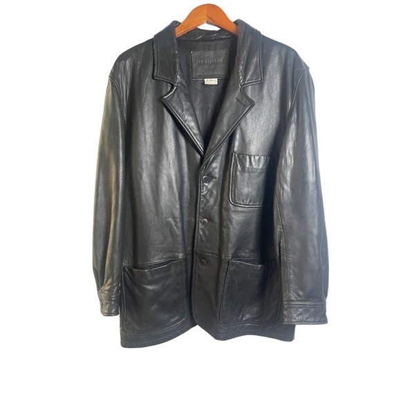 New Republic Other - New Republic Genuine Leather Black Sports Coat Blazer Made in USA Men’s Size M